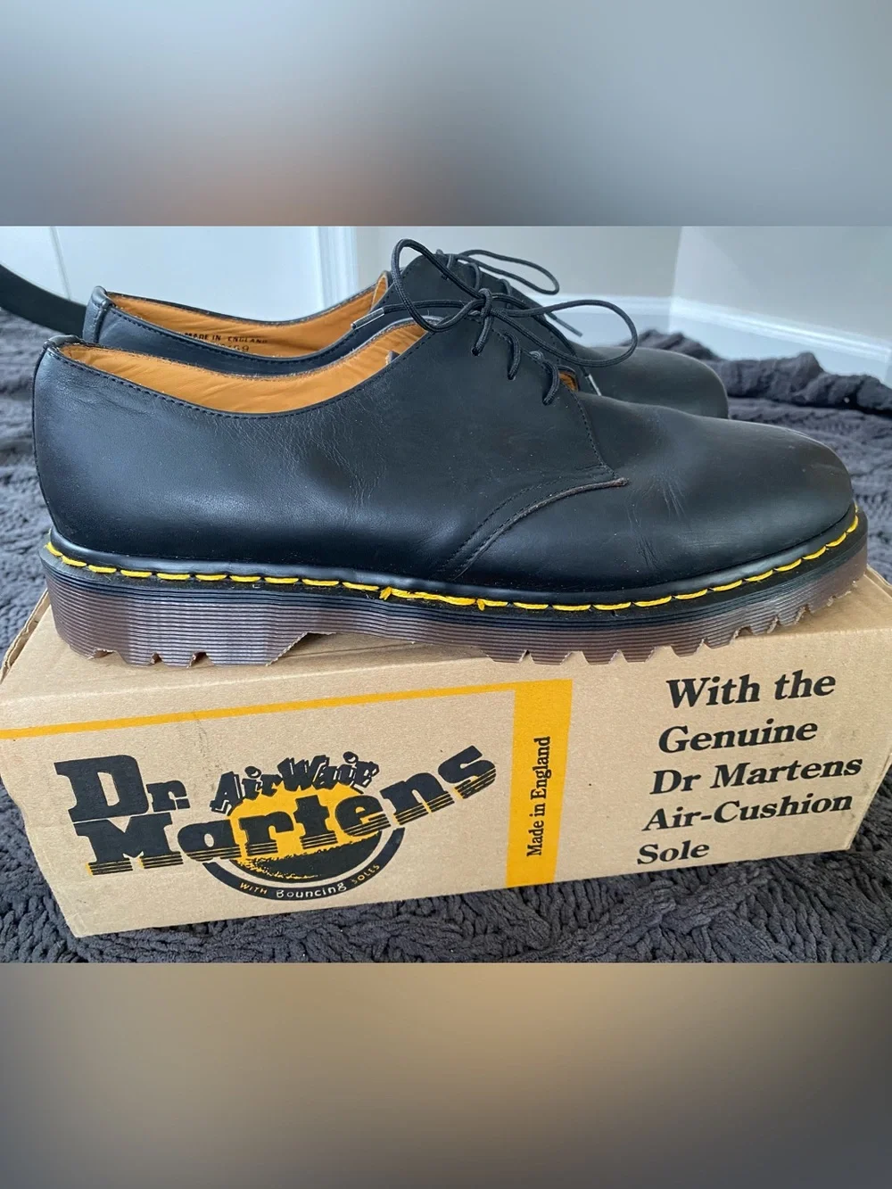 Vintage 1990s Dr. Martens 1461/59 Made in England 3-Eye Oxford Shoes Size 10